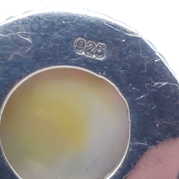 Sterling Silver Pink Mabe Pearl Chain Bracelet #21169 - Picture 9 of 10